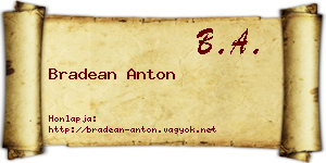 Bradean Anton névjegykártya